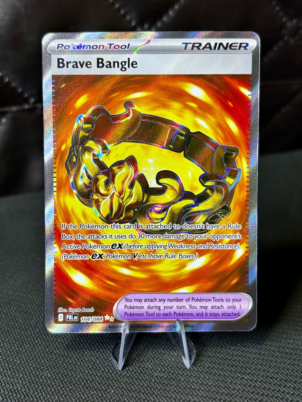 Pokemon Brave Bangle Trainer Card - Gold Holo